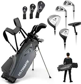ULTIMATE Mens Complete Golf Club Set Right-Handed, 9/11-Piece Full Set Including 460cc #1 Driver, #3 Fairway Wood, Hybrid, #6, #7, #8, #9, #P Irons, and a Precision Putter