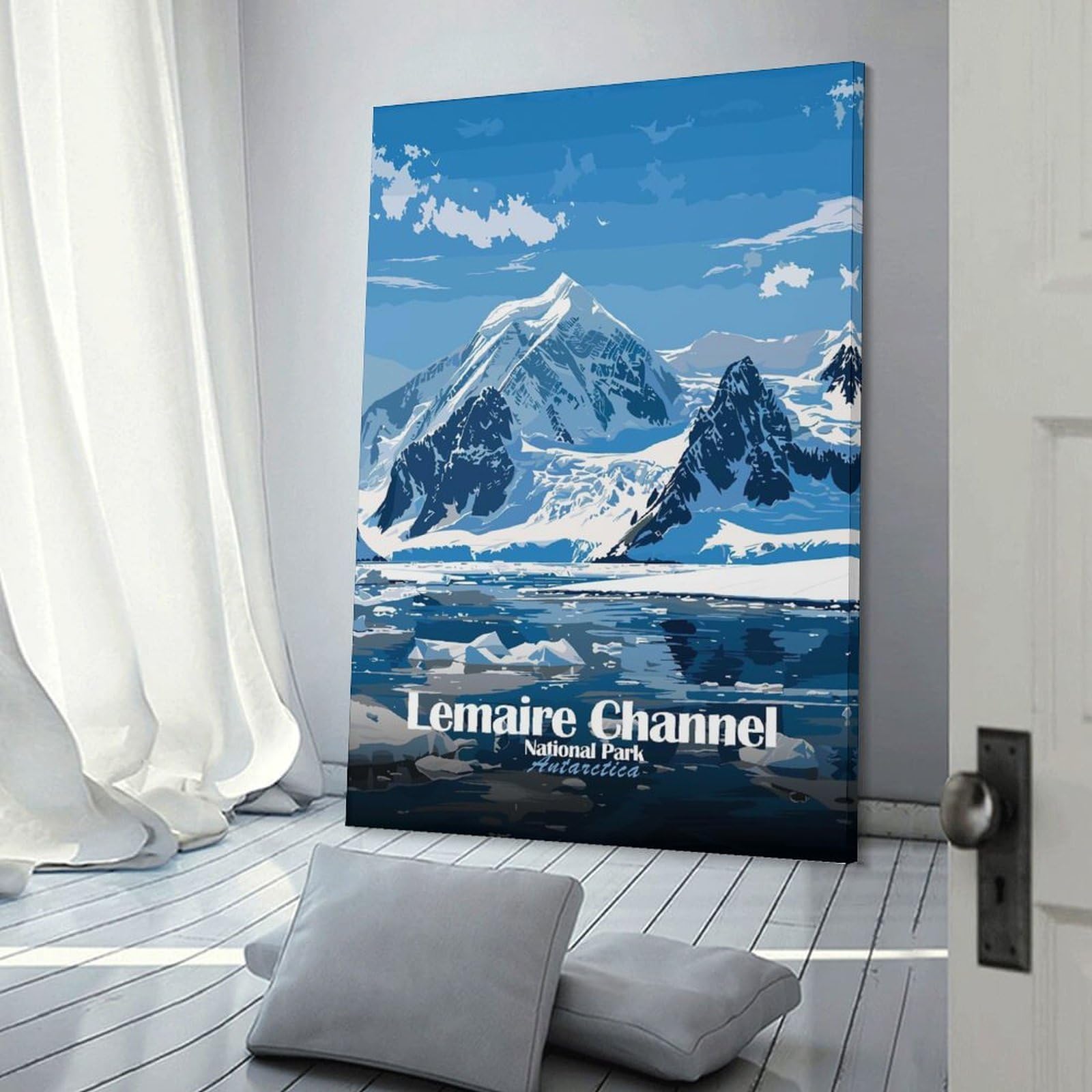 Junmoney Decorative Wall Artwork Lemaire Channel Antarctica National Park, 08x12inch(20x30cm), for Lounge, Bedroom Or Personal Spaces, Gift Idea for Housewarming And Birthdays
