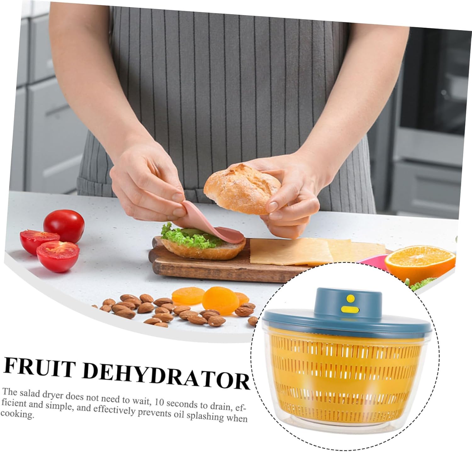 Drain Basket Salad Dryer Use Salad Rotator Vegetable Dehydrator Machine