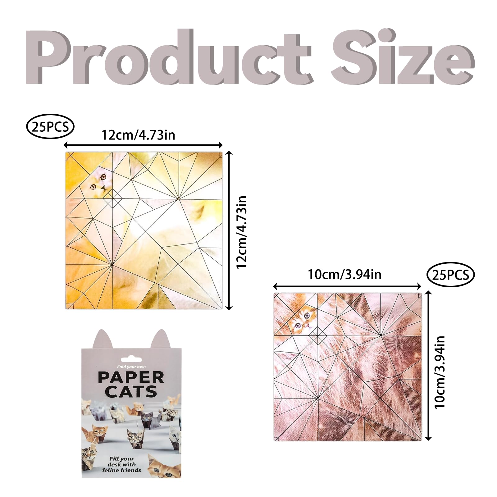 fKiZanthene DIY Paper Cats Origami Kit 50 Sheets - Image 2
