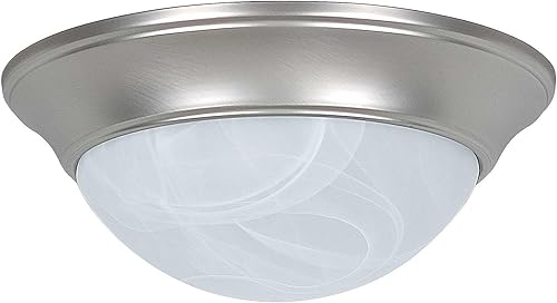 Sunset Lighting F7171-53 Montaje empotrado con cristal de alabastro sintético con giro en acabado de níquel satinado