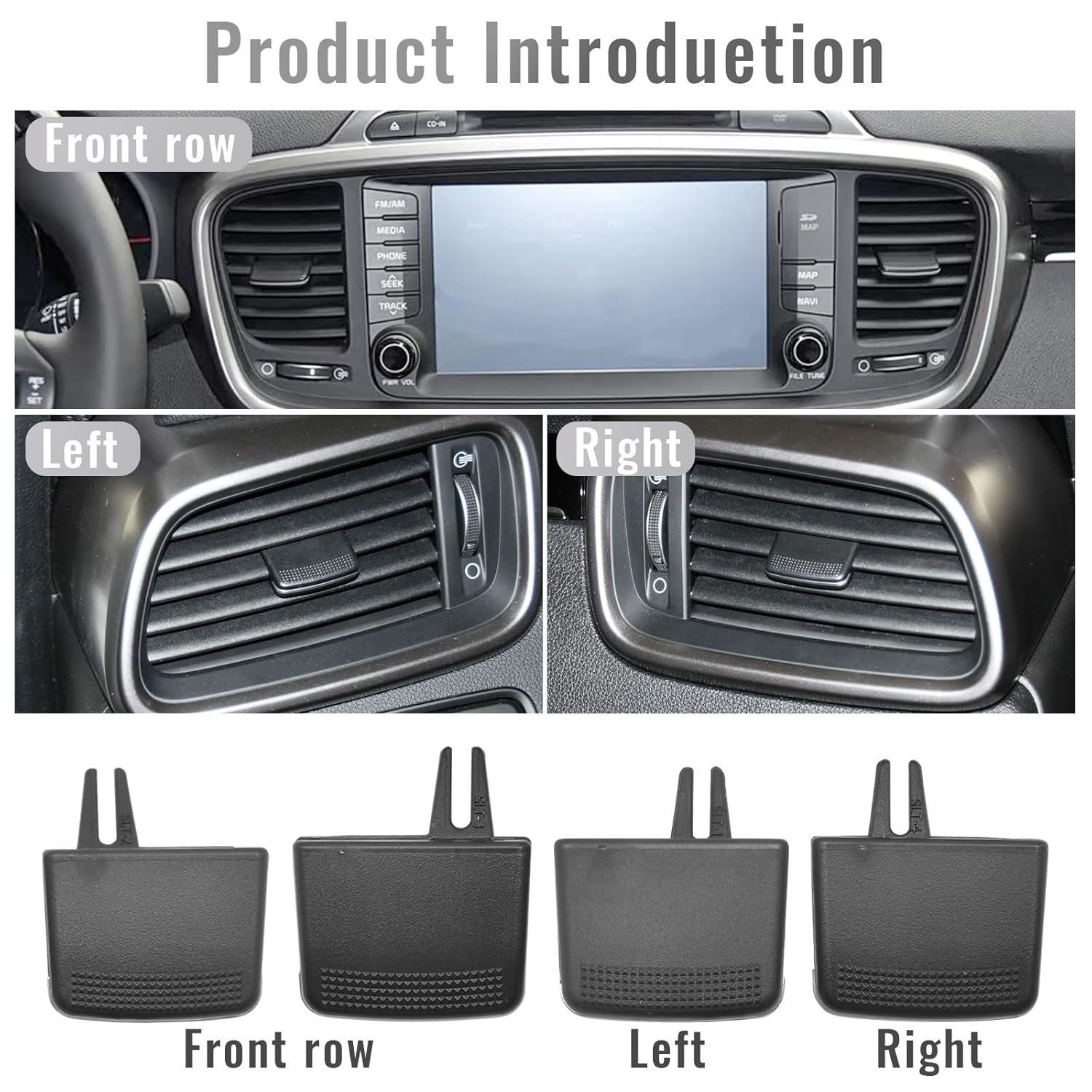 SUNJIKA 4PCS Air Vent Outlet Tab Clip,Upgraded AC Vent Clips Car Interior Accessories Replacement for Kia Sorento 2011 2012 2013 2014 2015