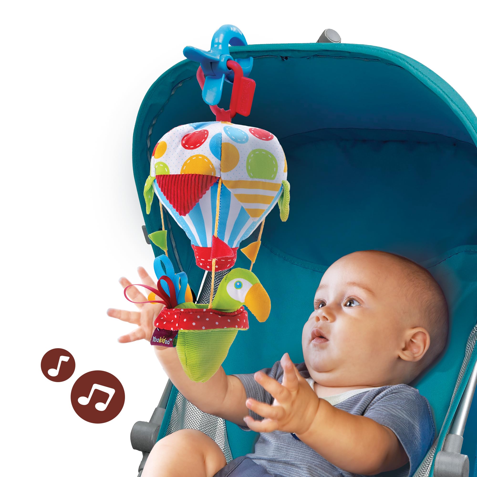 Yookidoo Tap 'N' Play Balloon Stroller Activity Toy, Musical Early Development Toy - Image 3