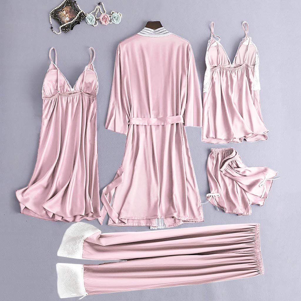 Lingerie Sexy per Donna Nuovo Set Sexy da Donna Set Pigiama a Canotta alla Moda con Vestaglia Lingerie Sexy con Intimo sul Petto Indumenti da Notte da Donna Indumenti da Notte Chemise Sexy