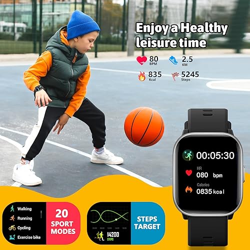 Miniatura 3 de Reloj inteligente para niños, reloj para niñas y niños con 20 modos deportivos, podómetro, monitor de sueño, relojes deportivos para niños, regalos