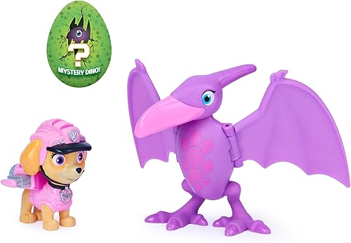Paw Patrol Dino Rescue Skye and Dinosaur - Juego de figuras de acción para niños de 3 años en adelante