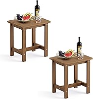 Vista 25 de LUE BONA - Mesa auxiliar para exteriores, mesa pequeña de exterior HDPS, mesa auxiliar Adirondack, mesa auxiliar de exterior para patio, porche