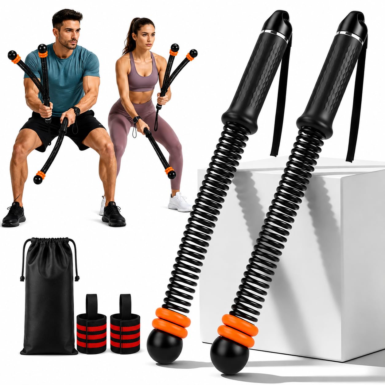 Liny bojowe bez liny do domowej siłowni – regulowana, obciążona bezprzewodowa lina bojowa, cichy sprzęt fitness do treningu ramion i klatki piersiowej, przenośny sprzęt do treningu siłowego