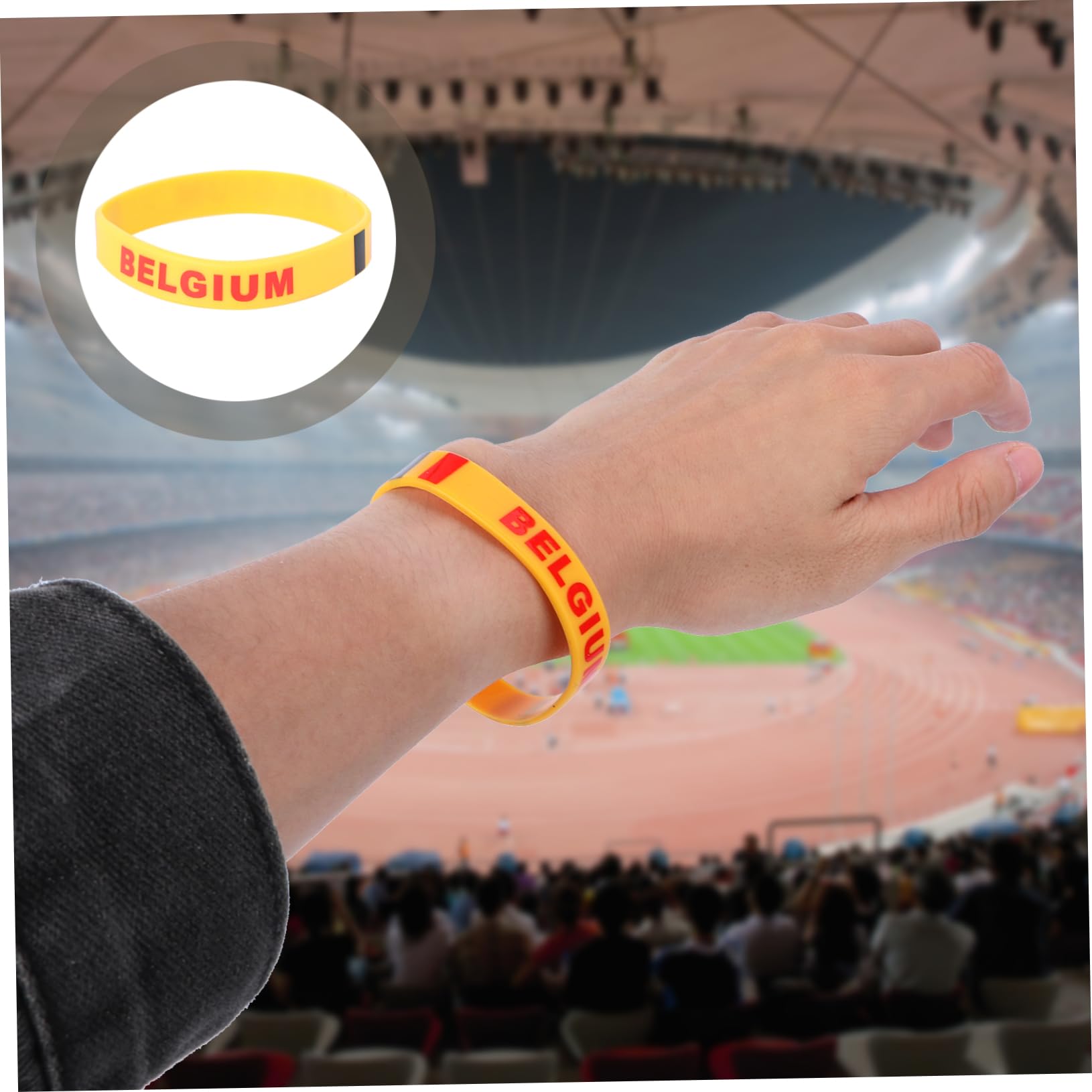 Sosoport Braccialetto Silicone Bandiera del Paese Belgio Braccialetto Unisex Unica per Eventi Sportivi e Nazionali