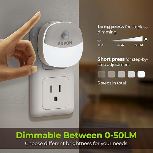 Vista 12 de Auvon - Lamparita de noche para enchufar blanco