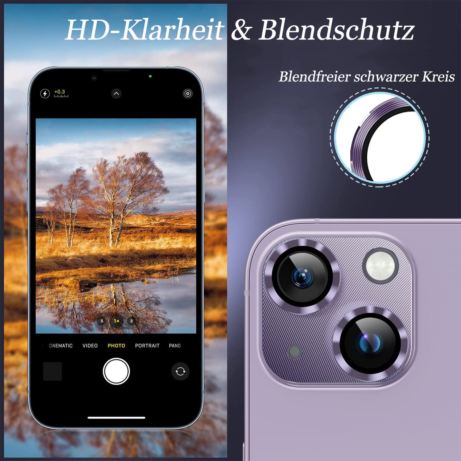 Pack of 2 Camera Protection Compatible with iPhone 13 6.1 Inch / 13 Mini 5.4 Inch Tempered Glass Clear Camera Protective Film with Metal Ring Designed for MagSafe Snap Adapter for Magnetic Attachment - Image 4