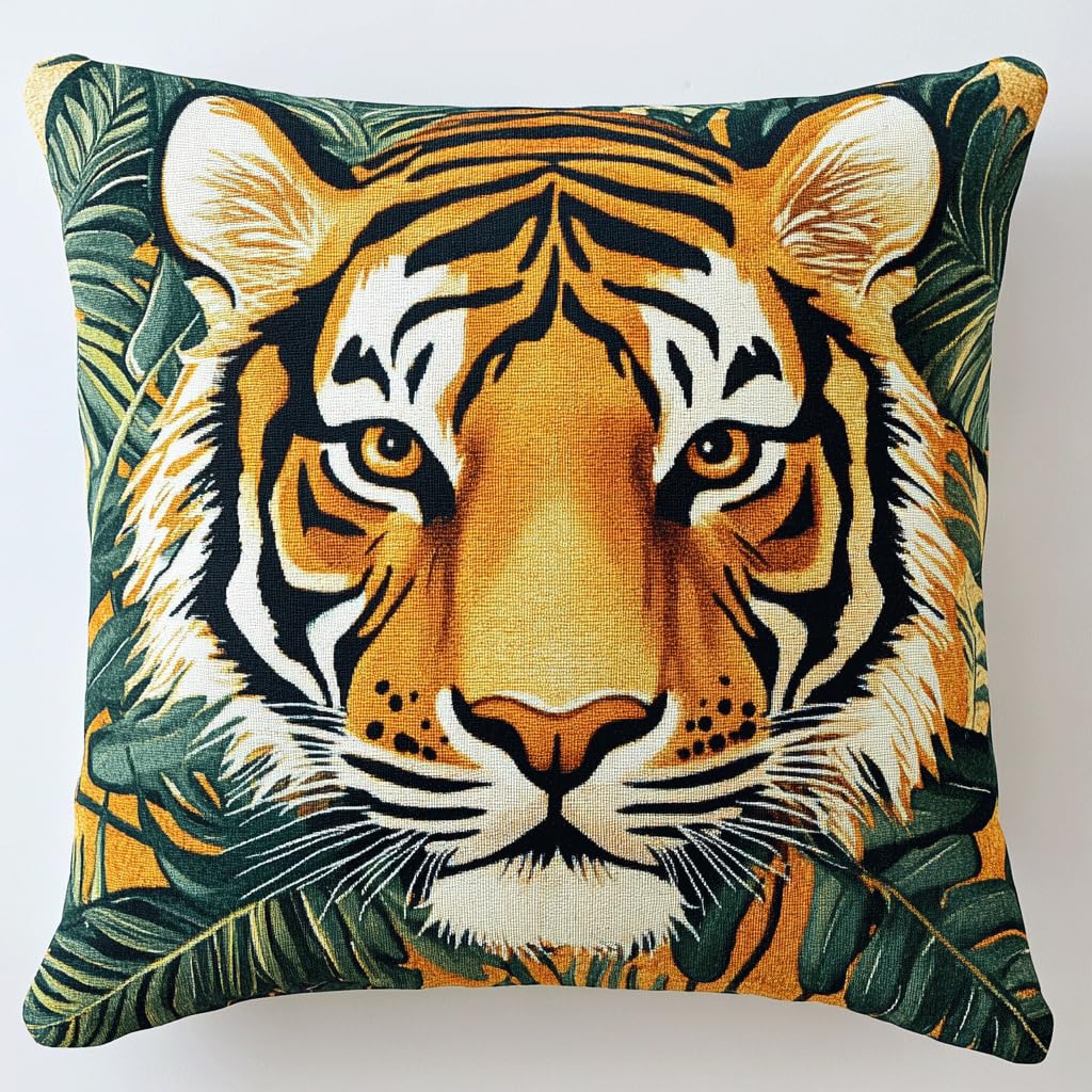 Henypt DIY Pillow Cover Latch Hook Cushion Kits, Tiger