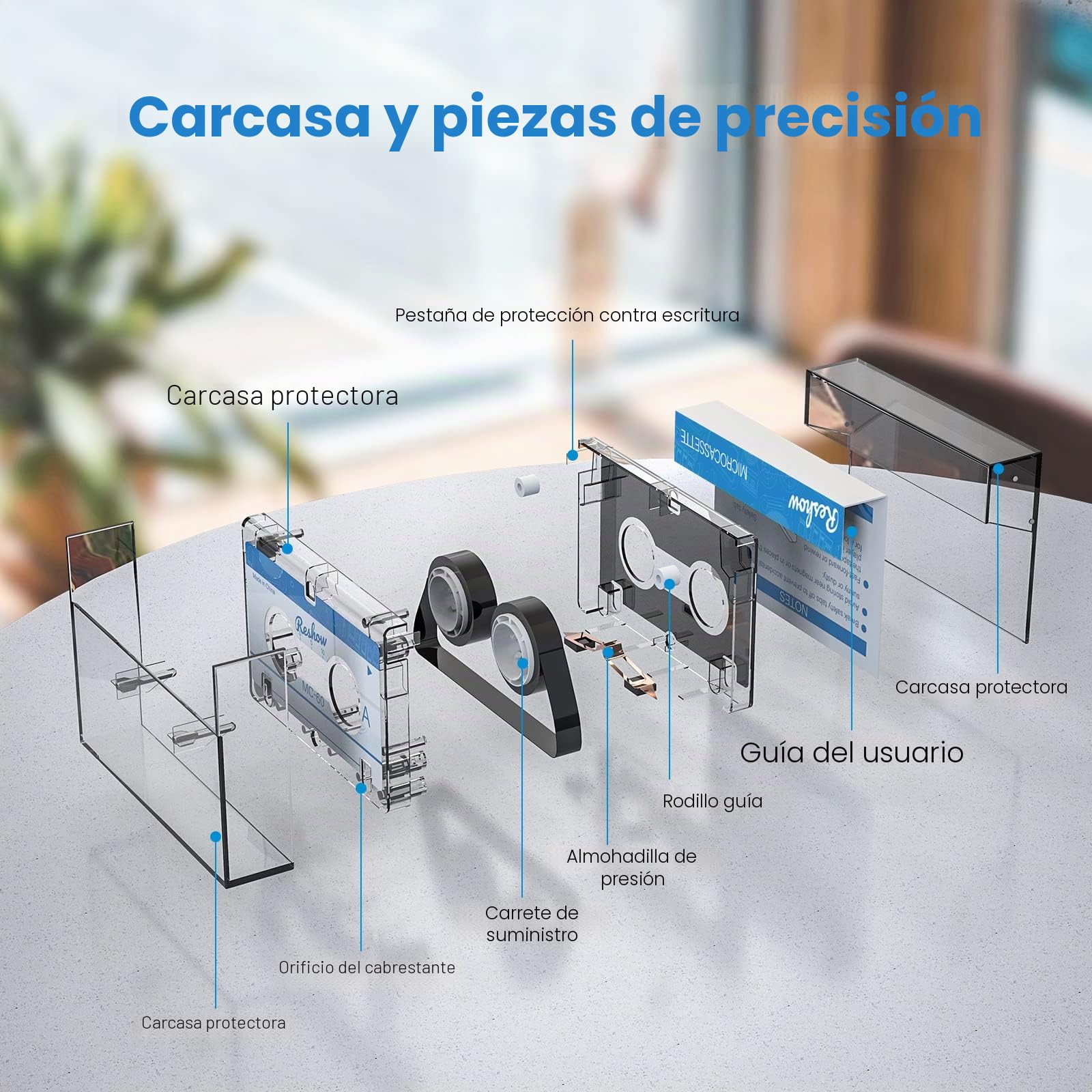 Reshow Cintas de Microcasete Vacías para Dictado: Cintas de Microcasete para Grabación MC de 60 Minutos, Adecuadas para Conferencias y Seminarios, 3 Unidades