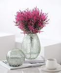 RECUTMS 8 Ensembles Fleurs artificielles Faux plantes de plein air Faux UV Lavande résistant fleur de shraps en plastique intérieur extérieur suspendu décorations (Fuchsia) 13.8",UV Greenery résistant, étriers en plastique,Faux Ferns,Décor d'été de printemps,Ping à l'intérieur/à l'extérieur