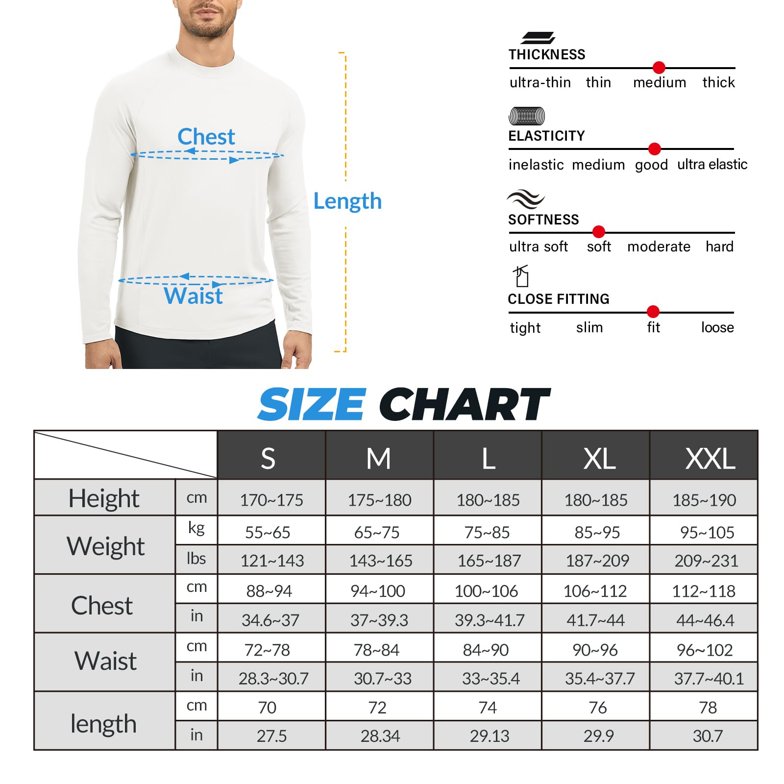 MEETWEE Maglietta Uomo ManicaLunga Sportiva,Asciugatura Rapida T-Shirt per Palestra,Corsa e Allenamento 1/2 Pack