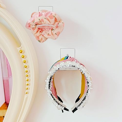 Miniatura 9 de Bigfety Soporte para diadema de acrílico para pared, paquete de 6 unidades, organizador de diadema transparente para colgar para niñas y mujeres