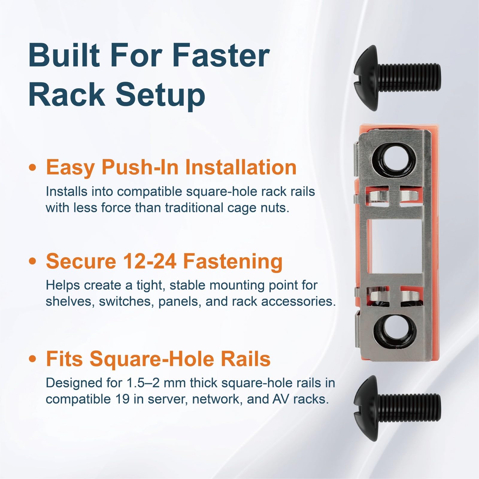 Tecmojo Cage Nuts & Rack Screws - Server & AV Racks -6