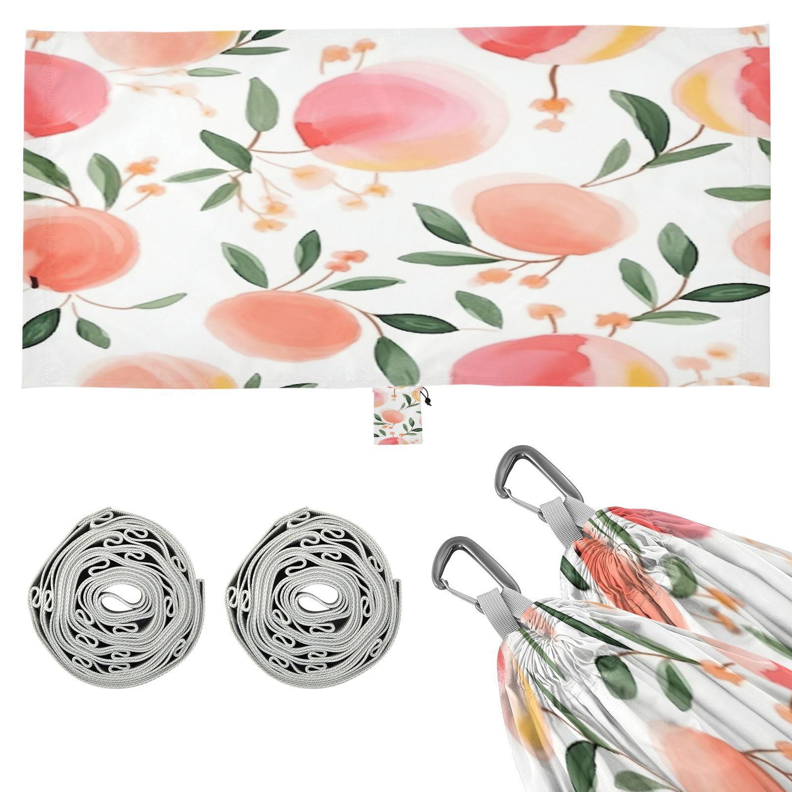 ATTX Pink Peach Camping Hammock - Lightweight & Portable Hammocks, Heavy Duty 330lbs Capacity for Indoor, Hiking, Backpacking, Travel, Backyard, Beach#303