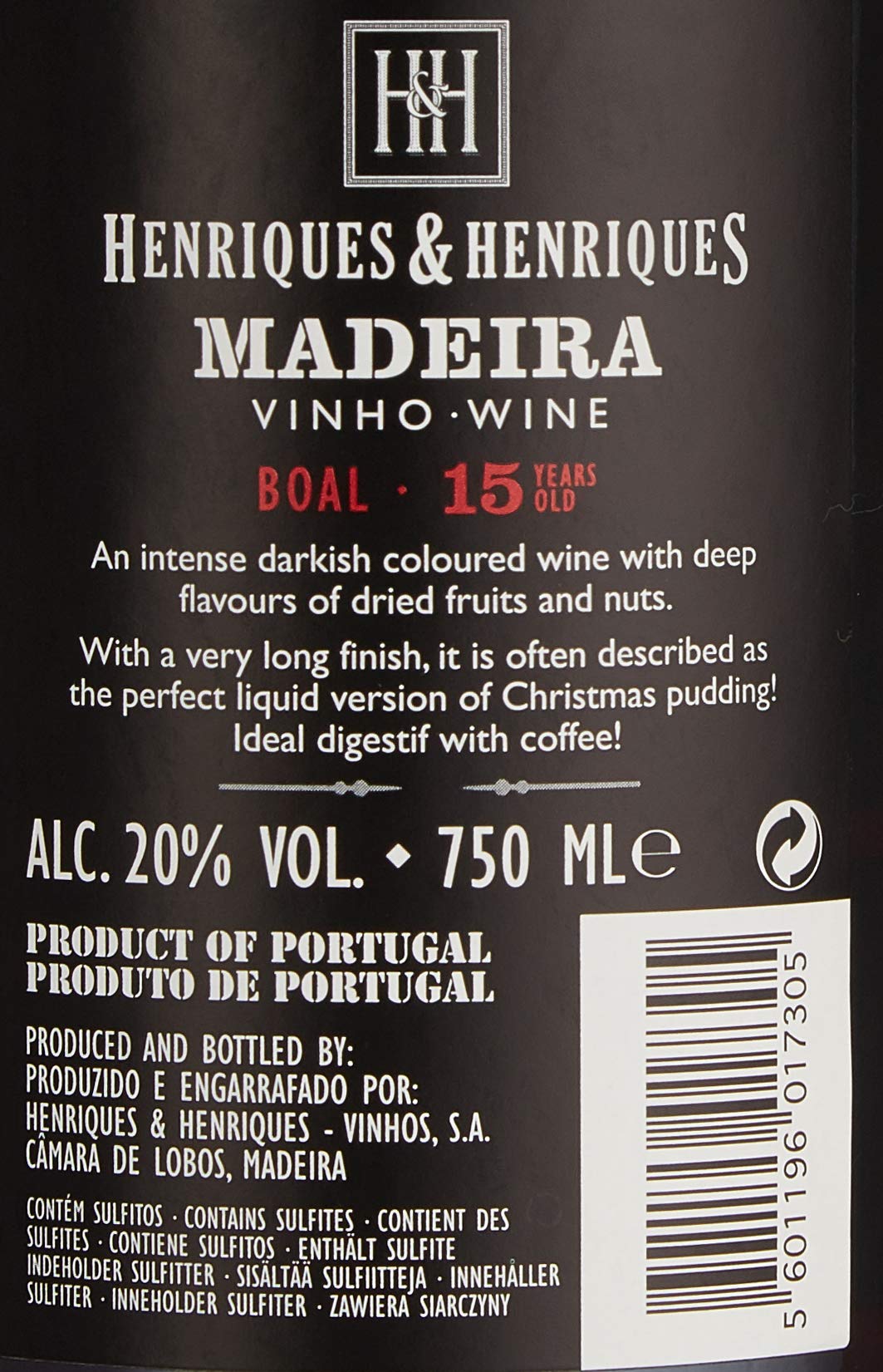 Henriques und Henriques Madeira Boal Aged 15 years 20Prozent vol süß (1 x 0.75 l)