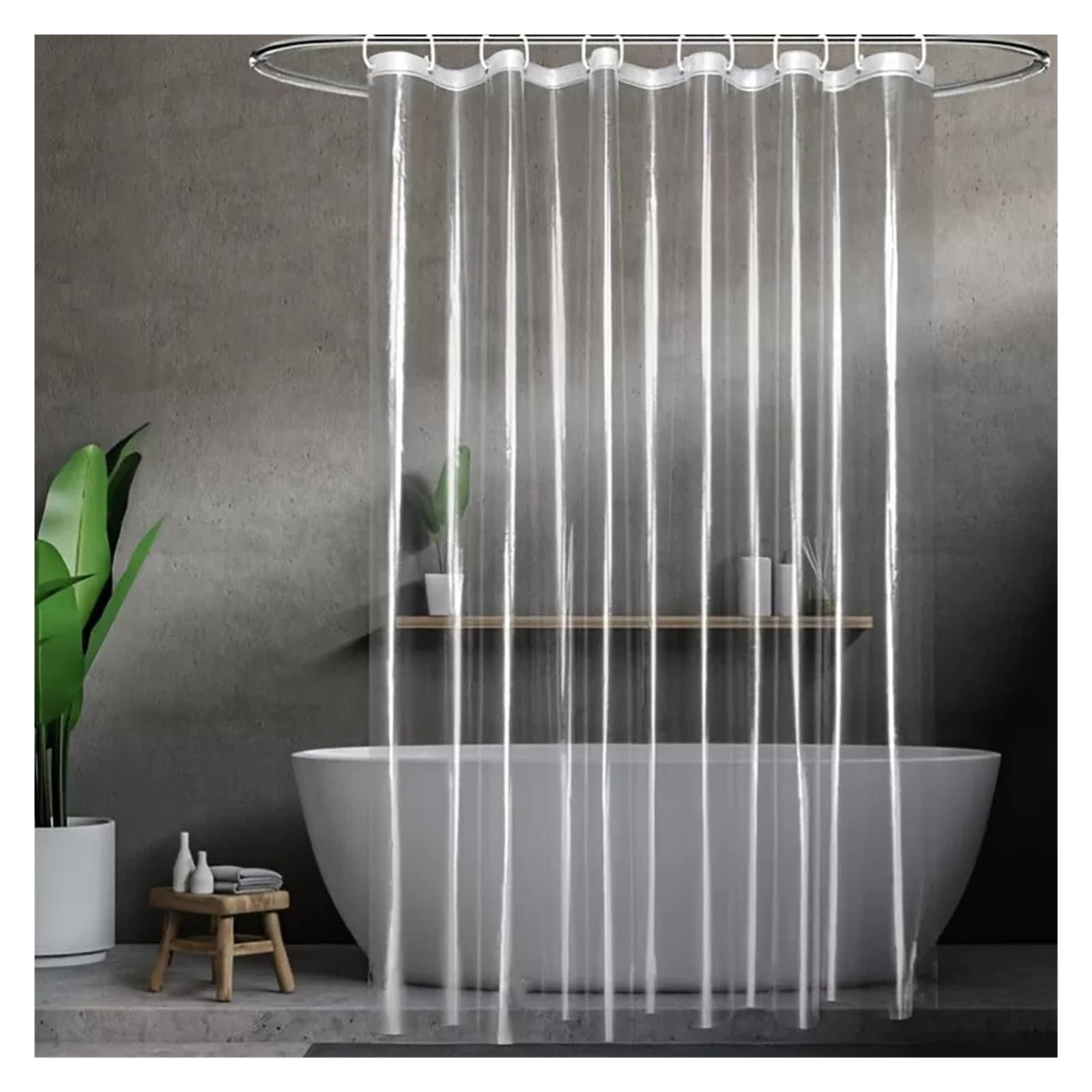 PIGENEQW Shower Liner Cloth Waterproof Transparent Partition Shower Curtain Permeability Waterproof Bathtub(180x200cm)