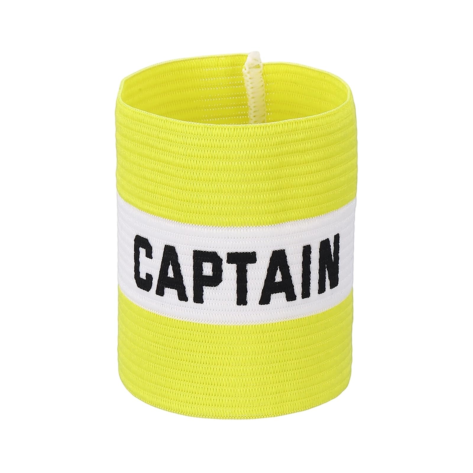 YELARXI Captain Armband, Soccer Captain Arm Bands Elastic Adjustable Leader Armbands Team Sport Rugby Player Band 4.1x3.4 In & Yellow/White-Fit for (Football/Basketball Training)