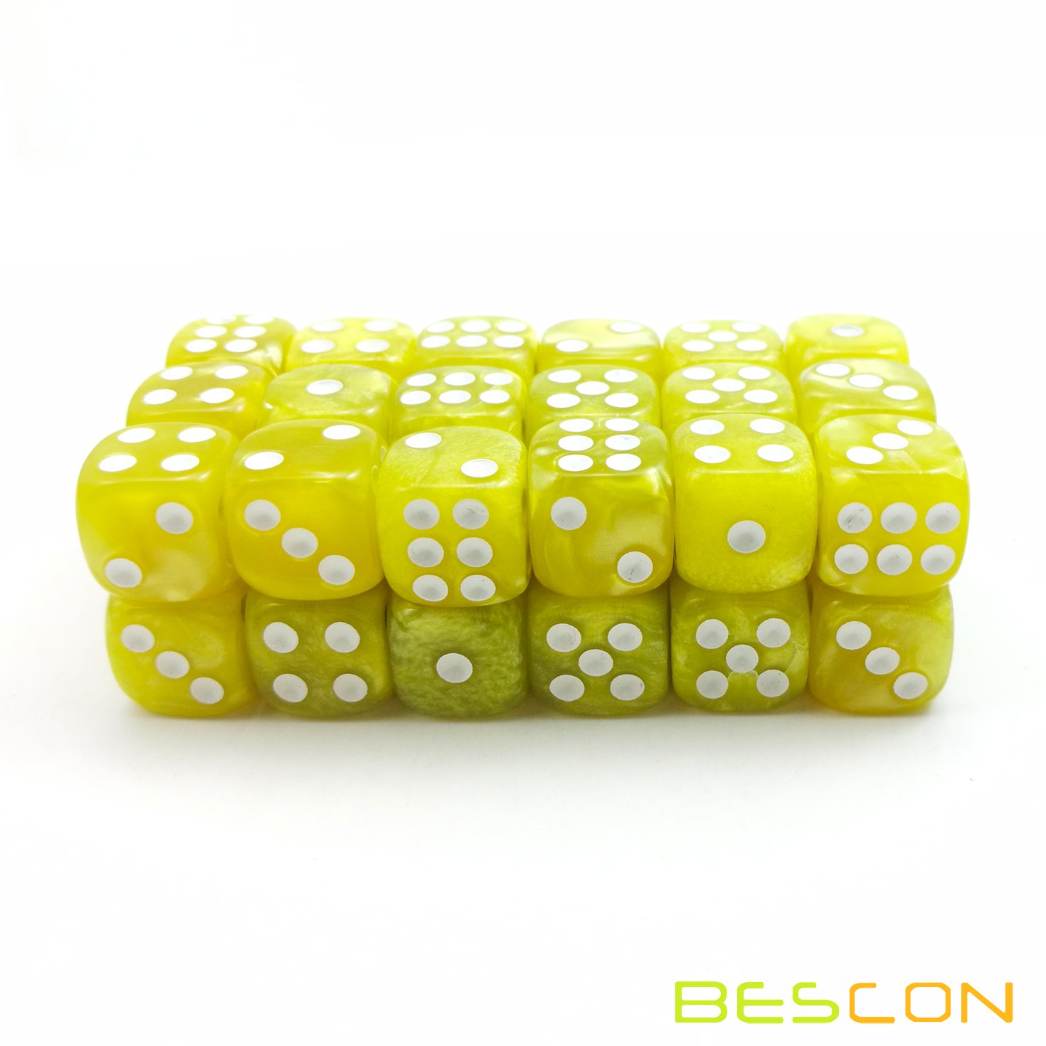 Bescon 36 Dés 6 Faces 12mm Marble Green En Boîte Brique - Dés De Jeu
