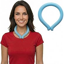 Neck Cooling Tube | Wearable Cooling Neck Wraps for Summer Heat I Hands Free Cold Pack | Reusable Cooler (Blue)