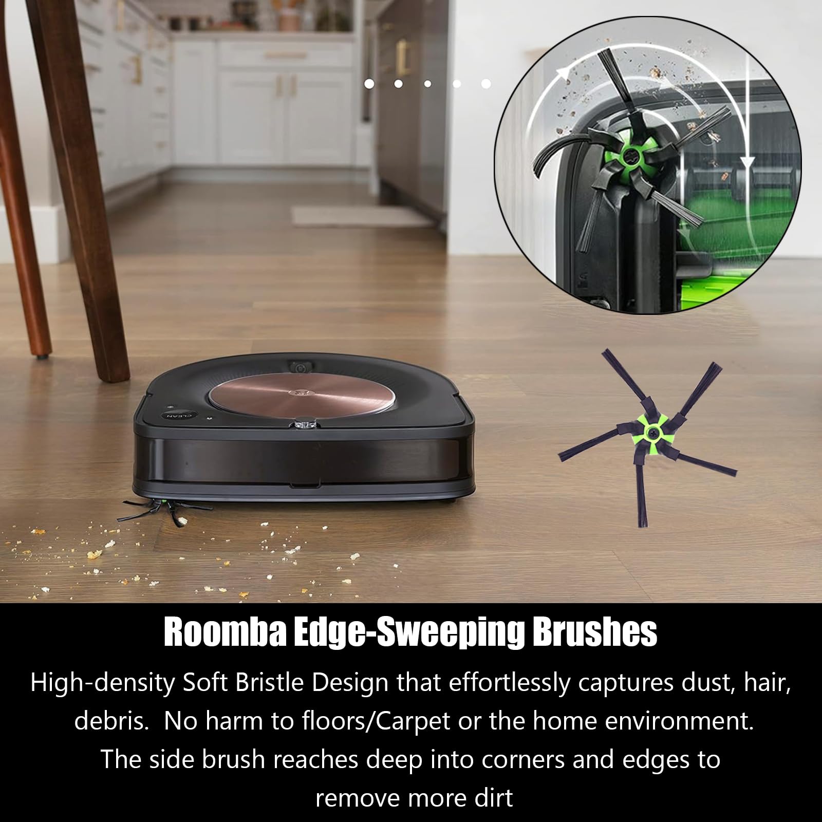 Replacement Parts Fit for iRo-bot Roomba s9 9150 s9 s9 Plus 9550 s Series Wi-Fi Connected Robot Vacuum Kits2 Rubber Brushes 6 Filters 8 Side Brushes product thumbnail 6