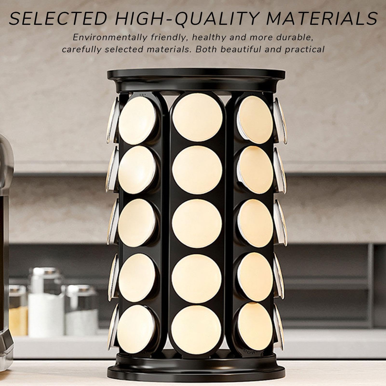 Cápsulas de Café Almacenamiento Organizador Giratorio Dispensador | Soporte Giratorio para Cápsulas de Café Rotativo para Encimera, Mostrador, Cocina, Hogar, Apartamento, Restaurante, Hotel,