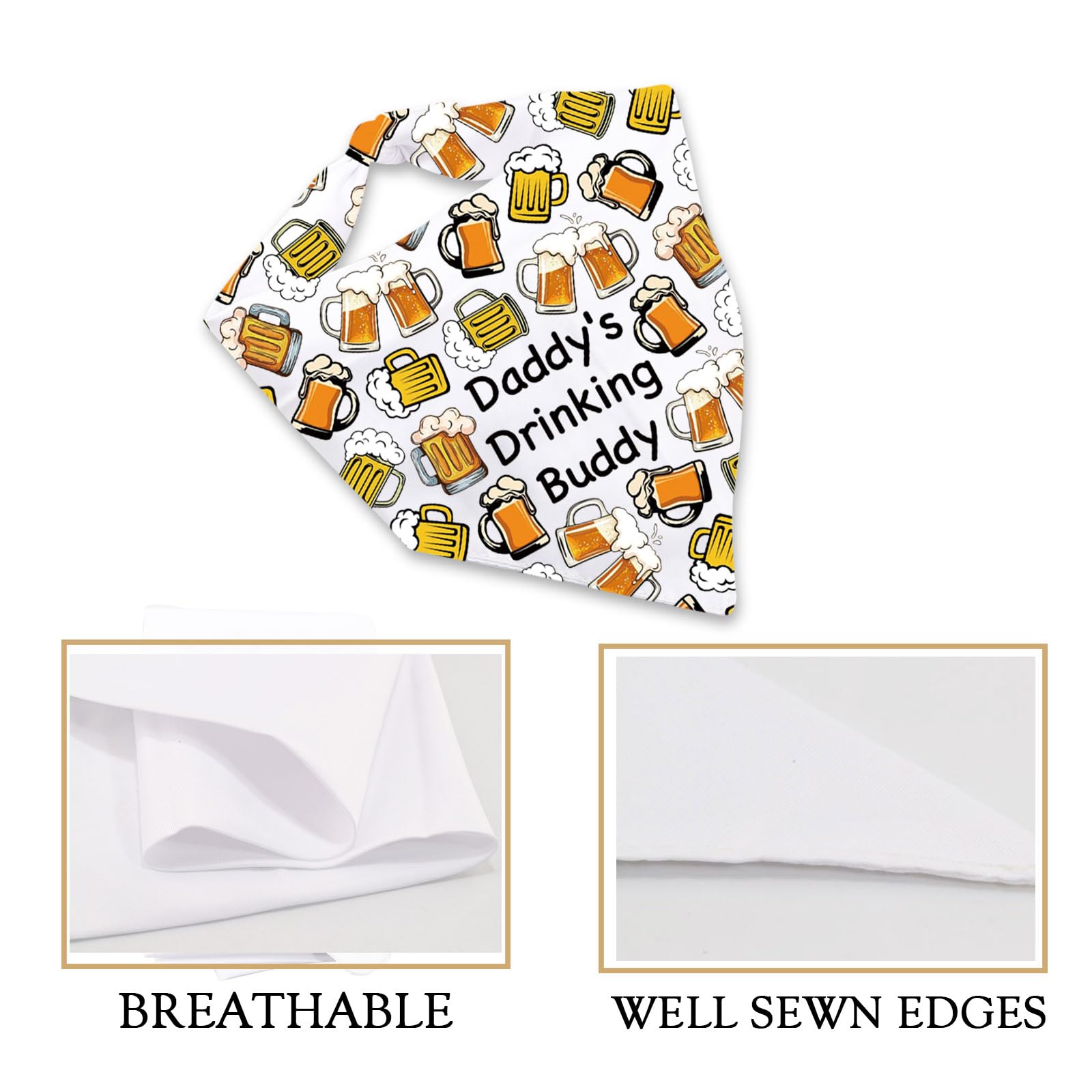 1 Piece Daddy's Drinking Buddy Dog Bandana Beer Lovers Gift (Daddy's Drinking Buddy D UK) - Image 3