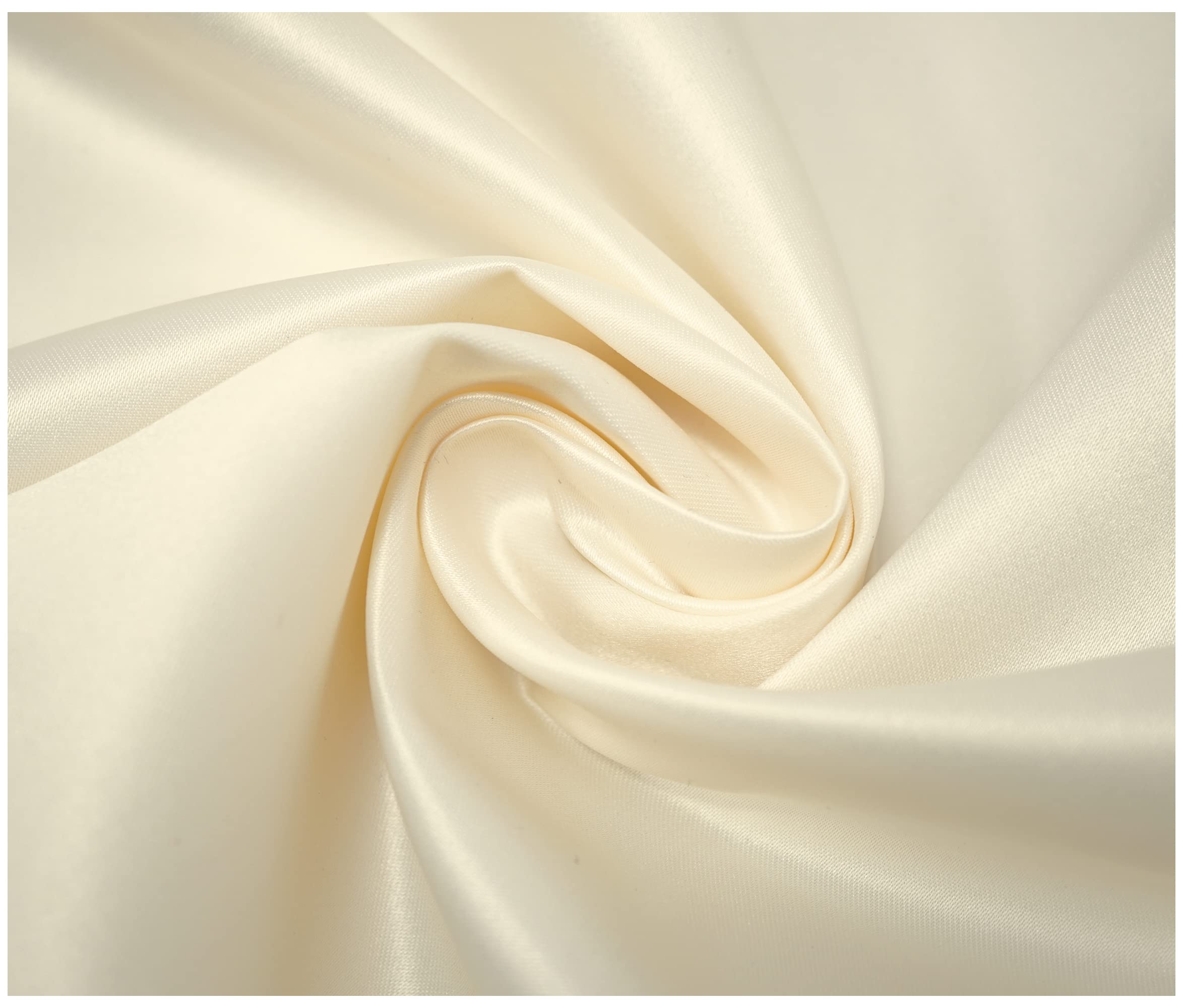 Matte Duchess Bridal Satin Polyester Fabric for Dressmaking Wedding Crafts Quilting Sewing 150cm Wide (1/2 Metre (50 x 150cm), Cream) โ image 1