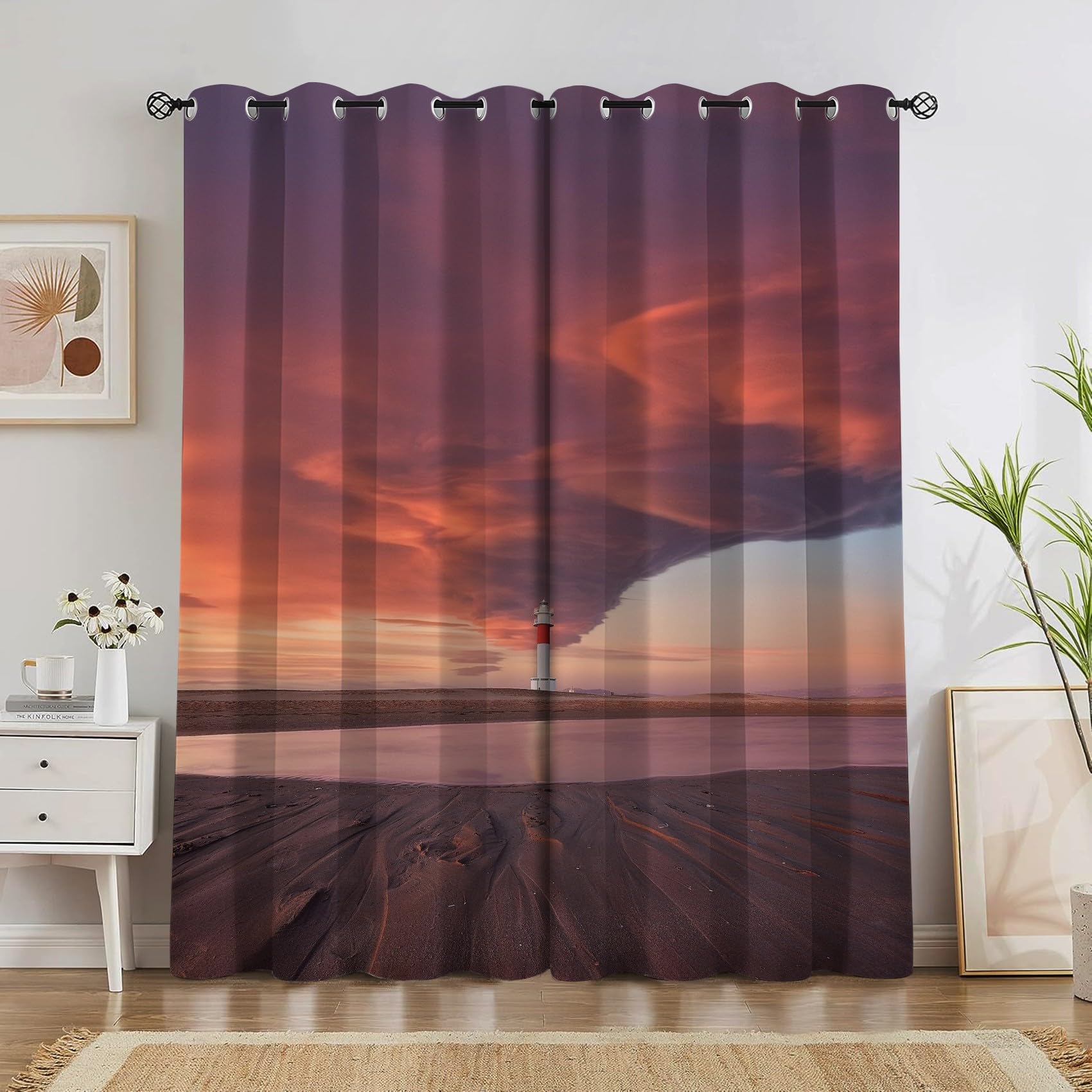 Rideaux pour decoration chambre contre le froid et la lumière occultant thermique