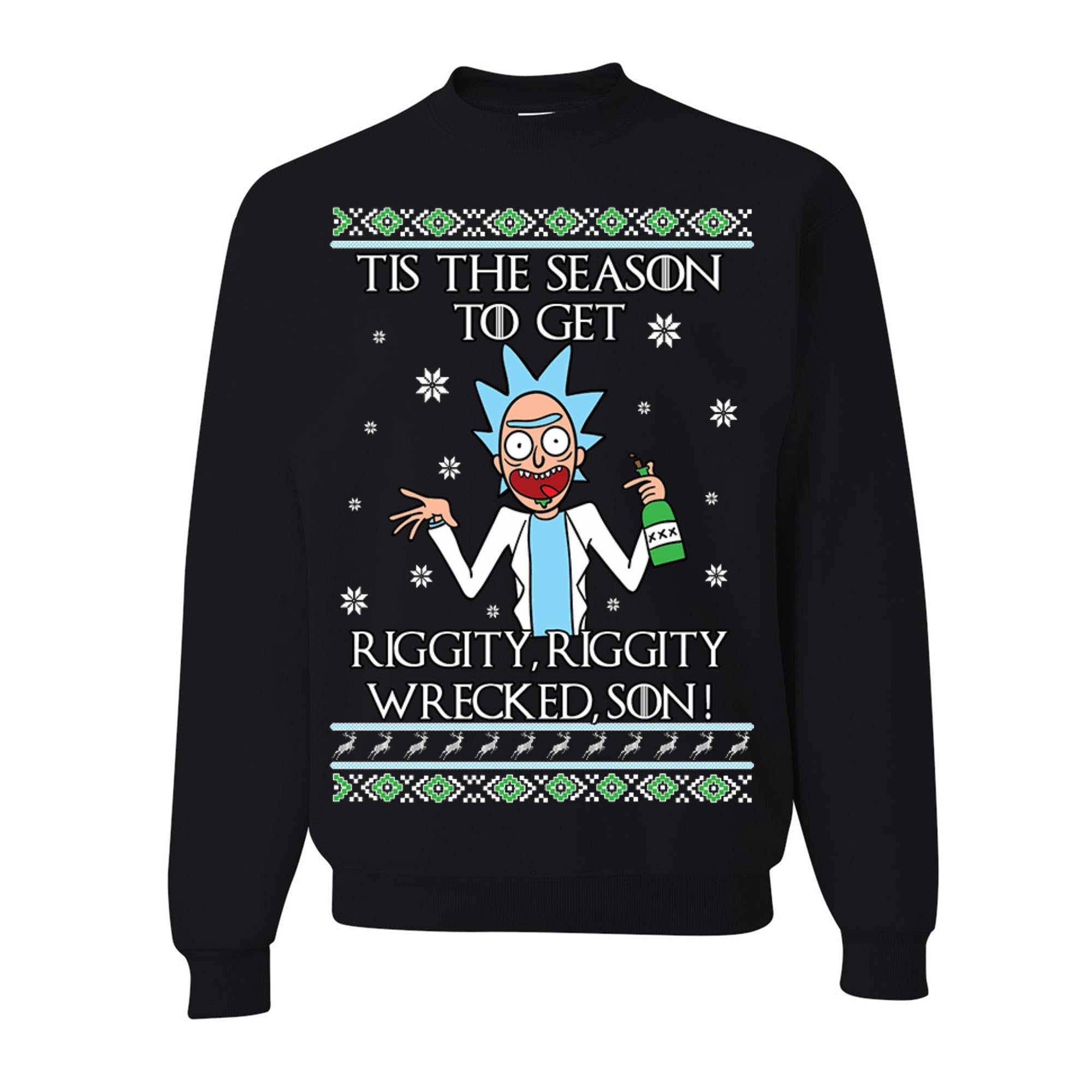 wild custom apparelTis The Season To Get Riggity Wrecked Son Ugly Christmas Crewneck Sweatshirt