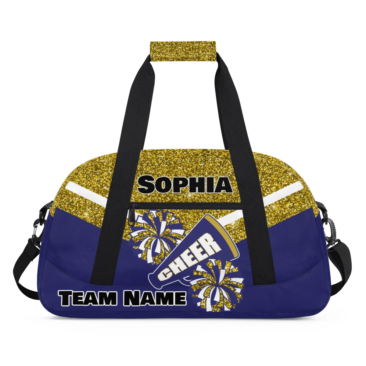 Herdesigns Personalized Cheer Bag Customized Cheerleader Gym Bag Sport Duffel Bag with Name, Overnight Weekender Bags for Birthday Cheerleading Gift,
