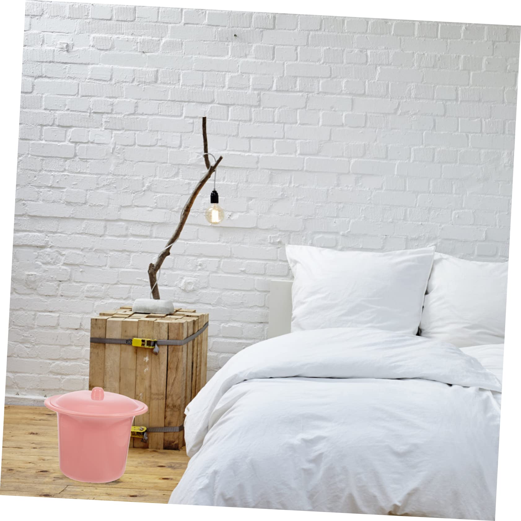 KOMBIUDA Vasino in Plastica con Coperchio per Bambini e Adulti, Urinaio Portatile in Pp con Superficie Liscia e Resistente alle Macchie, Pratico per Uso Notturno