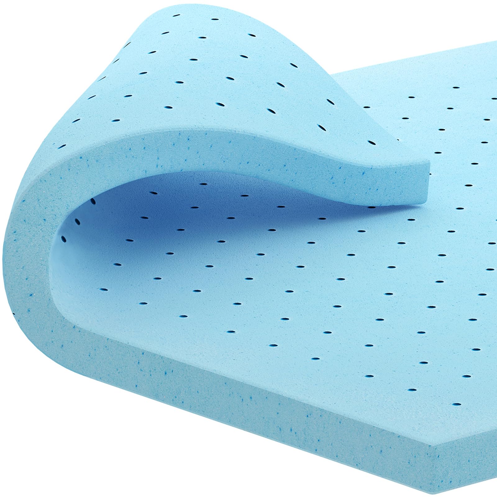 Hokway 3 inch Thick Single Memory Foam Mattress Topper Breathable Bed Pad Flexible Gel-Infused Memory Foam With Ventilated Design For Pressure Relieving for Single Bed(7.5cm,90x190cm)
