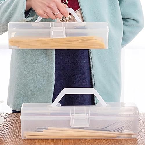 Miniatura 6 de Caja de almacenamiento de fideos, contenedor de almacenamiento de pasta de plástico con asa, caja de almacenamiento de alimentos para espagueti,