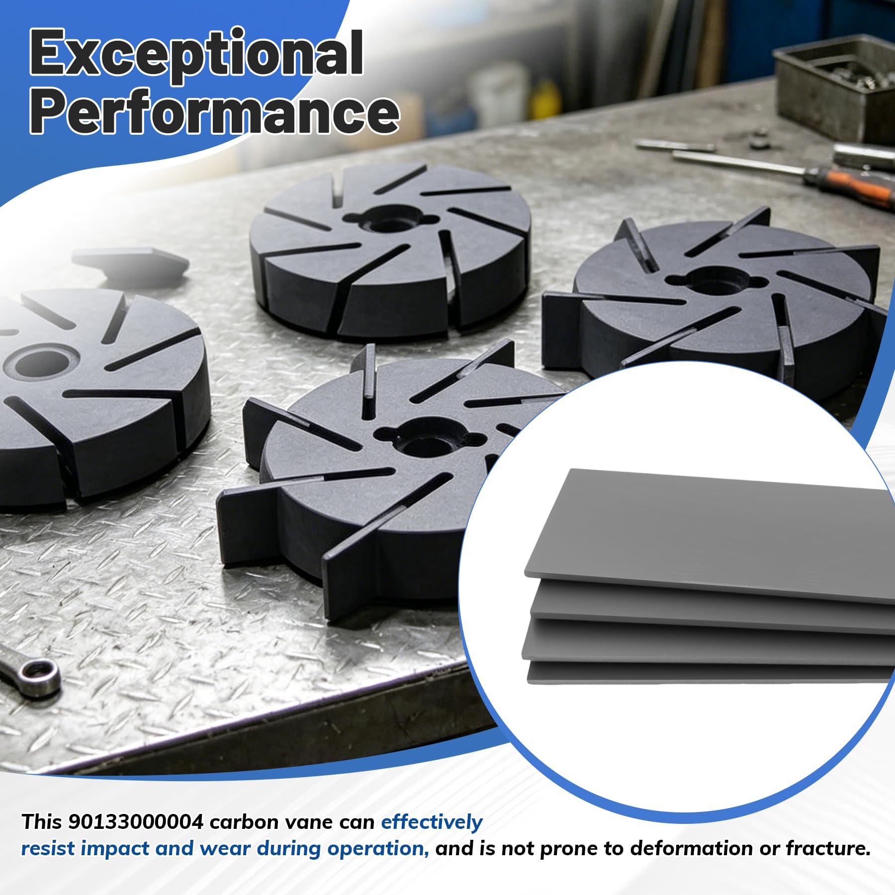 Zorqon 4Pcs Carbon Vane Replace for 90133000004 WN124-034