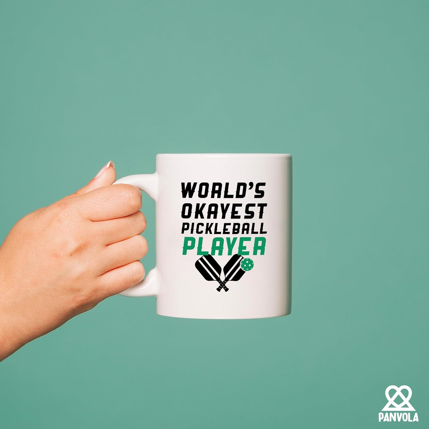 World’s Okayest Pickleball Player Pickleball Gifts Sports Player Dad Mom Uncle Aunt Boyfriend Girlfriend Coach Gifts Novelty Drinkware Ceramic Mug 11 oz White - Image 4
