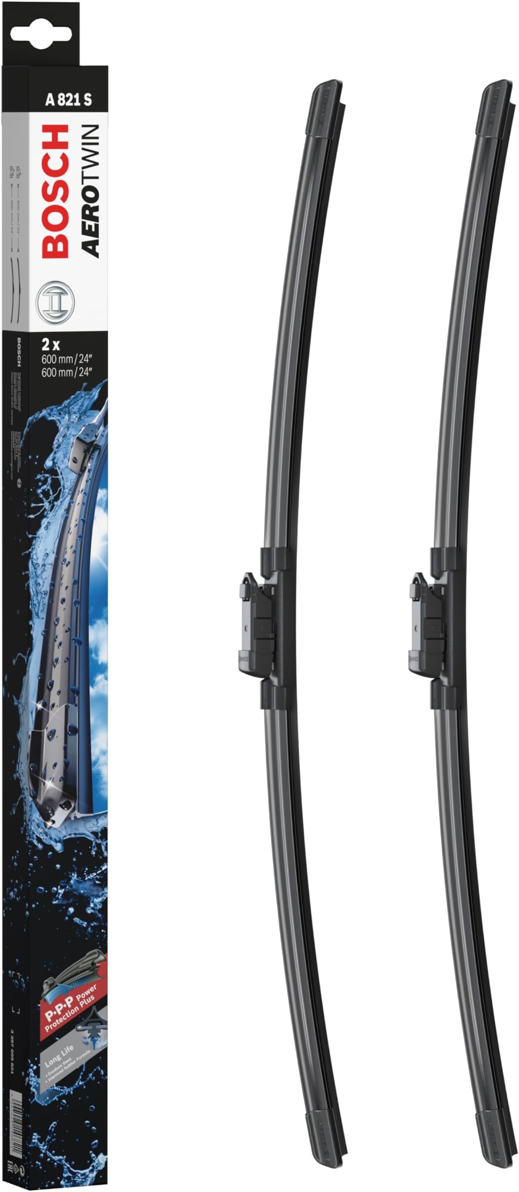 Wiper Blade Aerotwin A821S, Length: 600mm/600mm – Set of Front Wiper Blades - Only for Left-Hand Drive (EU)