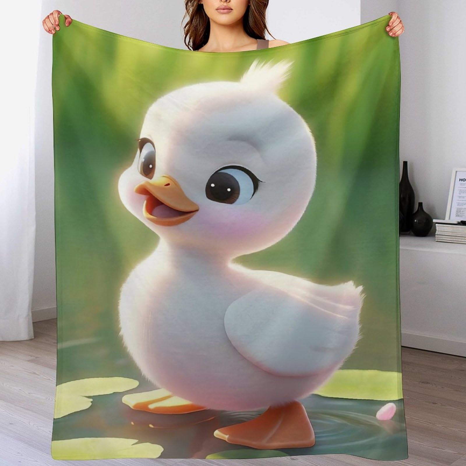 Couverture motif canard 3D polaire flannel légère couvre-lit 180x200