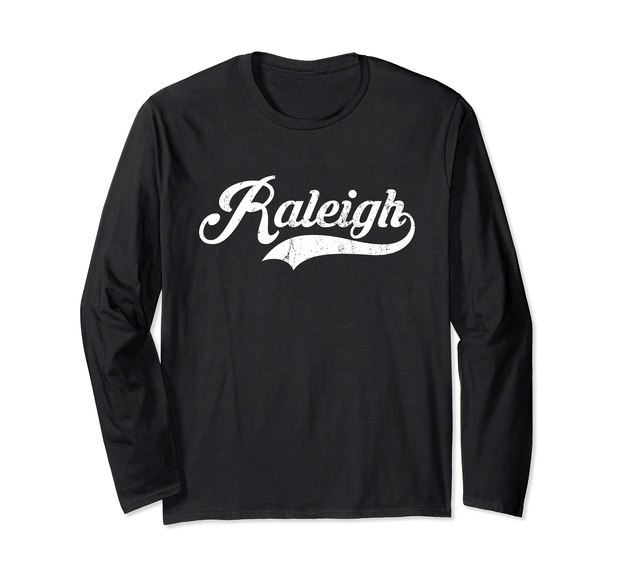 Raleigh city North Carolina State Vintage Retro design Long Sleeve T-Shirt, Black