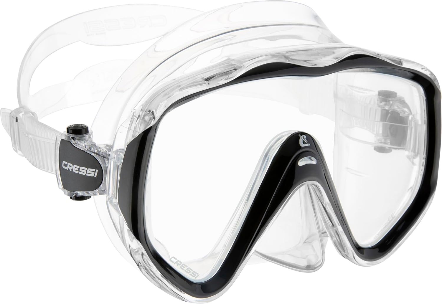 Cressi Perfect View Scuba Diving, Snorkeling Mask in Pure Comfortable Silicone – Available with Different Panoramic Lenses – Liberty Designed in