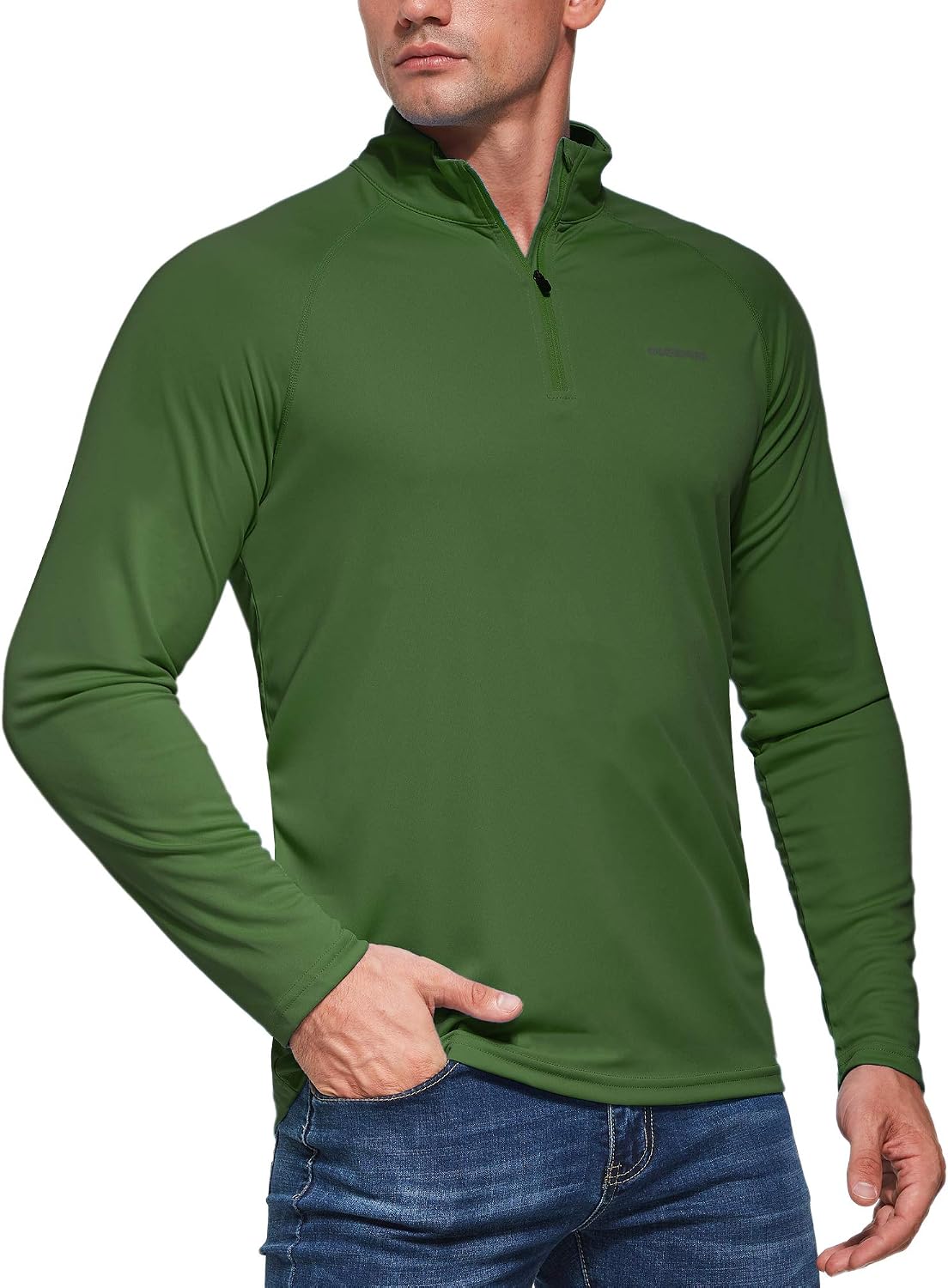 OGEENIER Men's 1/4 Zip Pullover Long Sleeve Sun Protection Shirts UPF 50+ Fishing Golf Running Polo Shirts
