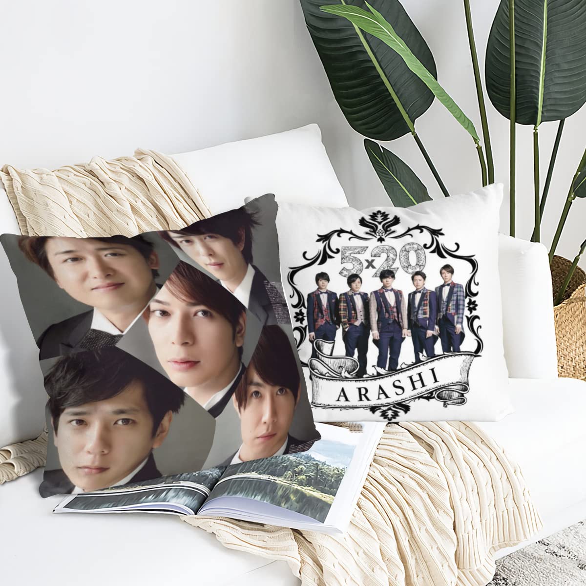 Amazon.co.jp: 嵐 あらし クッションカバー 2枚セット ソファー用