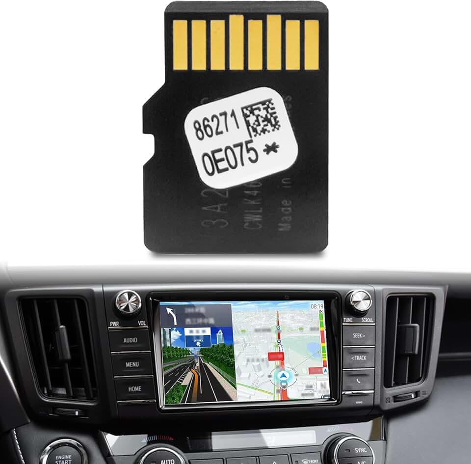 Cartão SD de navegação automotivo atualizado 2023, cartão micro SD 86271-0E075 mapas dos EUA e Canadá para atualizar o sistema de navegação GPS do seu carro, acessórios compatíveis com Toyota 4Runner