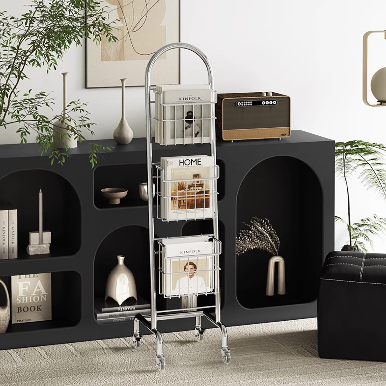 30 x 35 x 138 cm, supporto per display caricatore, multistrato, con ruote, per CD, DVD, libri, supporto o vetrina, per soggiorno, casa