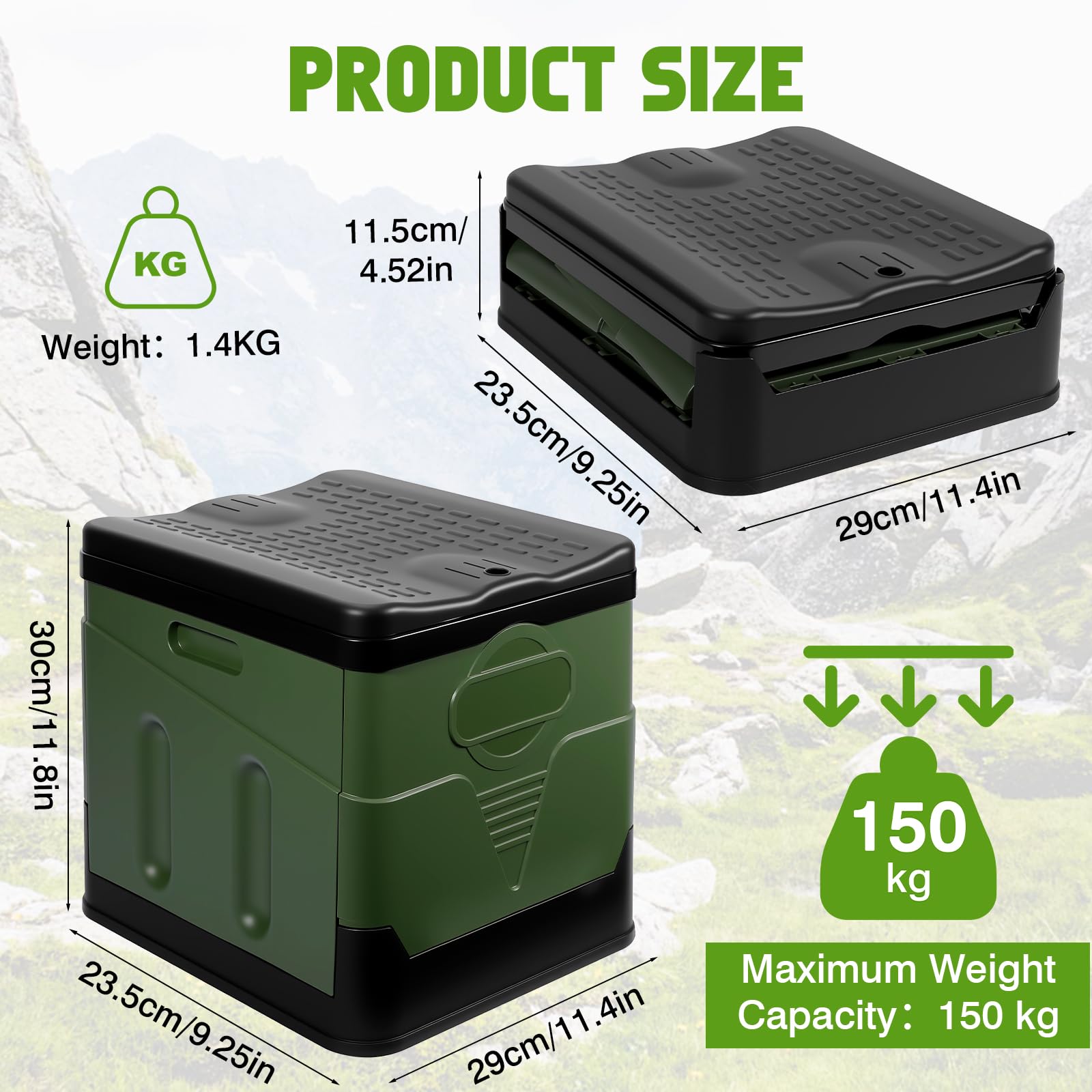 Zorplex WC Portatile da Campeggio, Pieghevole e Robusto con 25L Capacità, Sacchetti Igienici, Cuscino & Borsa da Trasporto, Adulti Toilette Ideale per Camper, Viaggi, Escursioni & Emergenze