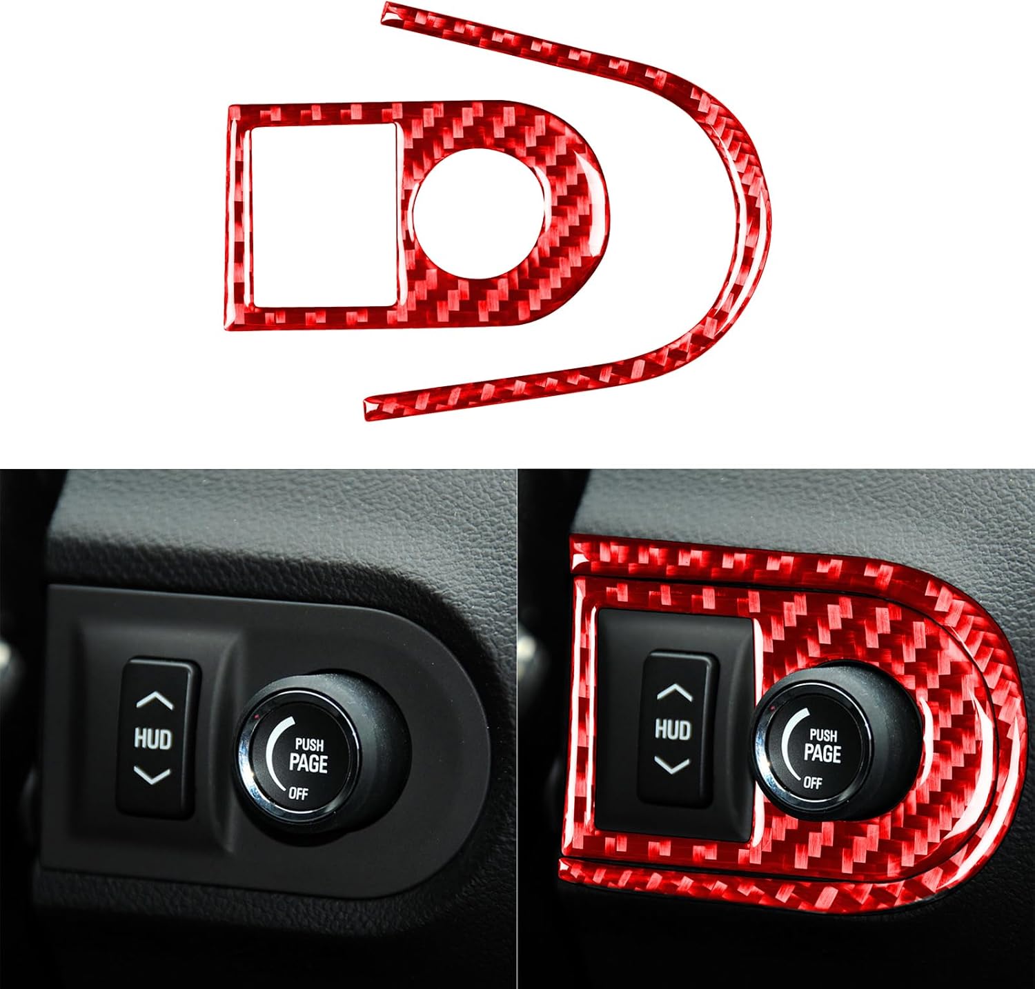 Car Driver Side Dashboard Right Side Decor Compatible with Chevy/Chevrolet Camaro 2010-2015 2011 2012 2013 2014 Real Quality Carbon Fiber Interior Trim Decal Accessories Sticker - B 2PCS Red