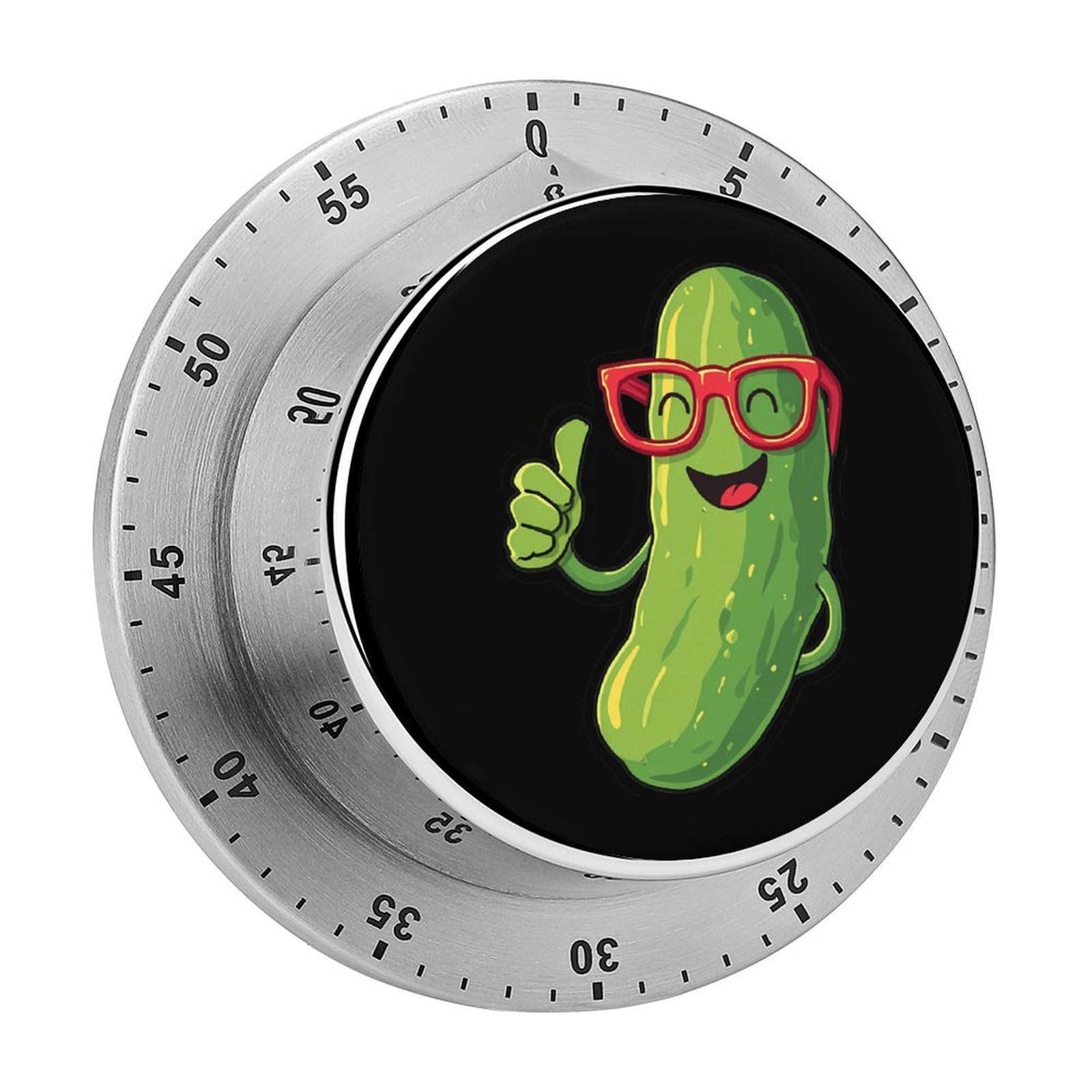 Cartoon Pickles Good Mechanical Timer with Alarm for Kitchen Cooking Productivity Stainless Steel Timers
